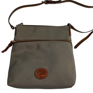 Dooney & Bourke Handbag Crossbody Canvas Leather Taupe